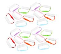 TEHAUX 30 Pezzi Etichette Scrivibili con Anelli Appendibili per Asilo Scuola e Zaini Etichette per Vestiti e Scarpe Colori Colore Casuale