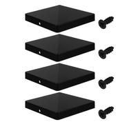 TEHAUX 4 Pezzi Cappuccio per Palo Recinzione Quadrato Plastica Nero 4x4 | Design Piramidale Inclinato, Montaggio senza Attrezzi, Finitura Liscia Uniforme, per Terrazze e Cancelli
