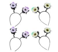 TEHAUX 4 Pezzi Cerchietti Halloween Occhi Giganti con Molla Flessibile Fasce Capelli Spettacolari per Festa di Carnevale e Festival Fantasma Accessori Costume Horror Unisex