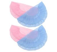 TEHAUX 4 Pezzi Cuffie da Notte in Rete Regolabili, Cuffia per Chioma Donna e Uomo, Rete Traspirante Lavabile per Cura Chioma e Protezione Ricci, Colore Azzurro e Rosa, per Dormire e