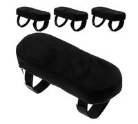 TEHAUX 4 Pezzi Cuscinetti per Braccioli Sedia da Ufficio Ergonomici in Cotone ad Alta Densità, Copri Braccioli Lavabili Base Antiscivolo, Rialzo Regolabile per Sedie da Scrivania,