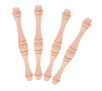 TEHAUX 4 Pezzi Elementi in Legno Non Finiti per Mobili e Scale Interni, Decorativi a Forma di Zucca, Finitura Fai da Te, Uso Versatile per Artigianato e Arredamento Casa