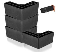 TEHAUX 4 Pezzi Gambe Aumentare in a e Plastica Mobili Forma Nera per Divani Leggere e Resistenti lo Spazio Stabilità Armadietti