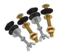 TEHAUX 4 pezzi Kit Bulloni per Serbatoio Wc Acciaio Inox con Rondelle Gomma Guarnizione Antileak per Fissaggio e Sostituzione Compatibile con Vari Modelli