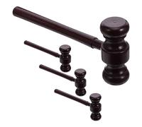 TEHAUX 4 Pezzi Martello Giudice in Legno Grande per Cosplay e Feste Tema Tribunale Accessorio Costume Avvocato con Impugnatura Ergonomica Favorito per Halloween e Eventi Legali