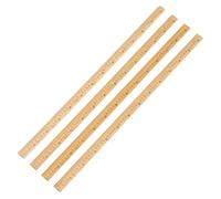 TEHAUX 4 Pezzi Righello Diritto per in Bamboo Doppia Scala con Misure in Centimetri e Doppia Faccia per Cucito Patchwork e Progetti di Sartoria