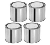 TEHAUX 4 pezzi Secchielli Vernice Vuoti in Metallo con Coperchio Ermetico Contenitori Tondi Sigillati per Campionamento e Stoccaggio Barattoli Resistenti per Pittura e Asfalto Impilabili