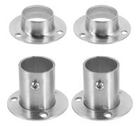 TEHAUX 4 Pezzi Supporti per Asta Armadio in Acciaio Inox 304 25mm, Argento | Set, 2 Supporti Bassi e 2 Supporti Alti, per Tubo Tondo, Installazione Semplice, Struttura Stabile