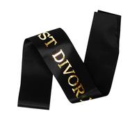 TEHAUX 5 pezzi Fasce Divorzio Donna Eleganti in Raso Nero e Oro Accessorio Festa Separazione Decorazione Divertente e Confortevole per Regalo Divorzio