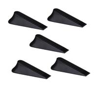 TEHAUX 5 Pezzi Fermaporta in Gomma Antiscivolo Cuneo Forma di Zeppe per Porte Sicurezza e Animali Blocca Porte per Casa e Ufficio Nero Resistente e Durevole