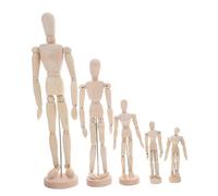 TEHAUX 5 Pezzi Modello del Corpo articolare in Legno articolato Modello per Gli Schizzi manichino Regolabile Mannequin Artistico con Stand Modelli Ferro