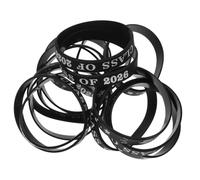 TEHAUX 50 Pezzi Braccialetti Laurea in Silicone Nero per Festa di Diploma Regali Laurea per Uomo e Donna Senior Celebration