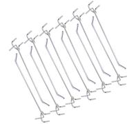 TEHAUX 50 Pezzi Ganci per Pannello Forato a Tre Punte in Ferro, Argento | Installazione senza Fori, Presa Stabile, Spessore 3mm, Lunghezza 10cm, per Cavi e Utensili