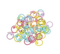 TEHAUX 50 Pezzi Marcatori per Punti ad Anello Diviso in Metallo Multicolori per Uncinetto Circolare Portatile e Maglia, Segnapunti Rimovibili per Lavori Artigianali di Maglieria