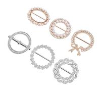 TEHAUX 6 Fermagli per Sciarpa e Camicia Anello Rotondo in Metallo e Strass, Clip per Magliette Oversize e Sciarpe Spesse, Decorazione Donna per Fissaggio Elegante e Rassodante