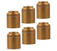 TEHAUX 6 Pezzi Barattoli in Latta per tè Ermetici con Coperchio Doppio Contenitori Multiuso per Casa per Conservare tè caffè e Snack Barattoli in Metallo Resistenti e Facili da Pulire