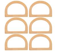 TEHAUX 6 Pezzi Manico in Legno a Forma per Borse macramè e Borse di Paglia, Facile Installazione Senza Sbavature, Design Decorativo per Accessori Fai-da-Te per Shopping al Mercato
