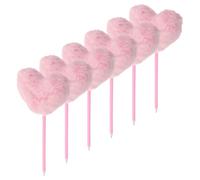 TEHAUX 6 Pezzi Penna Rosa Pon Pon a Cuore, Stile Kawaii per Scrittura | Plastica e Peluche, Finitura Soffice e Sfumata, per Agende, Astucci, Studio Domestico e Feste