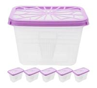 TEHAUX 6 Scatole Deumidificatrici Vuote in Plastica Riutilizzabili con Coperchio, Mini Deumidificatore Ricaricabile per Armadio e Bagno, Contenitore Portatile per Assorbire Umidità