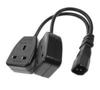 TEHAUX Adattatore Alimentazione Y Splitter Cavo Maschio Doppia Spina Inglese Nero Compatibile con Ups per Impianto Uk Prolunga Heavy Duty