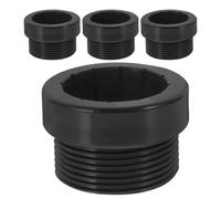 TEHAUX Adattatore Stabilizzatore per Ombrellone da Tavolo Manicotto | 4 Pezzi, Plastica Nera, Filetto Rapido, Installazione Manuale, per Palo Parasole e Montaggio su Deck