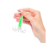 TEHAUX Amo da Pesca Luminoso in Ferro per Calamari e Polpi Occhi Realistici, Design Fluorescente e Adatto per Pesca in Fiumi e Mare