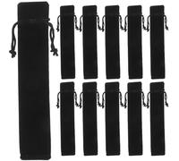TEHAUX Astuccio Portapenne in Velluto Nero 100pezzi, Custodia Elegante | Festa Scuola Decor, Organizer per Penne Stilografiche, Sacchetti Regalo per Penne