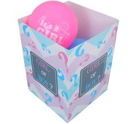 TEHAUX Balloon Box per Gender Reveal con 5 Palloncini Colorati Rosa e Blu, Materiale Carta, per Shower e Foto Outdoor