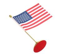TEHAUX Bandiera da Tavolo Americana in Poliestere con Supporto in Ferro Robusto, Resistente e Vivace, per Ufficio e Celebrazioni del Giorno Dell'indipendenza