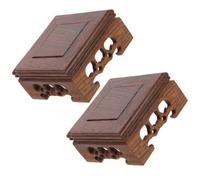 TEHAUX Base in Legno per Bonsai e Statuette 2 Pezzi Rustica | Superficie Liscia, Venature Delicate, per Vasi e Musei, Protegge Tavolo e Riduce i Graffi Stile Casuale