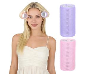 TEHAUX Bigodini per Chioma 2 Pezzi in Plastica Facile Utilizzo Manuale per Ricci Naturali, Stile Coreano Dolce, Adatti per Casa e Occasioni Speciali
