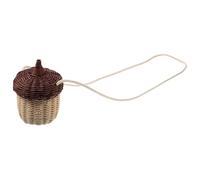 TEHAUX Borsa a Tracolla in Rattan per, Mini Cestino Intrecciato a Forma di Ghianda, Cestino Portaoggetti Leggero e Decorativo per Turismo, Shopping e Mare