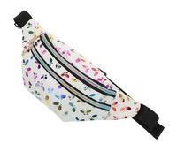TEHAUX Borsa Marsupio Donna Bianco in Pu e Tessuto Leggera Doppi Cerniere e Metodi di Utilizzo Multipli per Compleanno e Capodanno