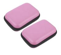 TEHAUX Borsa Porta Accessori Digitali 2 Pezzi Rosa in Pu per Cavi USB e Chiavette Usb, Custodia Compatta per Organizzare e Proteggere Dispositivi Elettronici