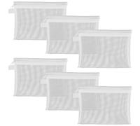 TEHAUX Borsa Porta Documenti in Rete Flessibile Cerniera, 6 Pezzi Organizer per Cancelleria e Puzzle, Custodia Pieghevole per Insegnanti e Ufficio, Colore Bianco