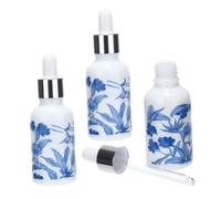 TEHAUX Bottiglie Olio Essenziale 30ml Set da 3 Flaconi Contagocce in Ceramica Bianca Antigoccia per Aromaterapia Viaggi Cosmetici Fai da Te Colore Casuale