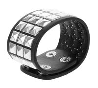 TEHAUX Braccialetto Design Unico e Decorativo Comodo da Indossare Vintage Punk in Cuoio Nero Borchie Uomo per Varie Occasioni