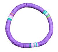 TEHAUX Braccialetto in Argilla Polimerica Viola Corda Bohemien Elastica, Braccialetto Di Coppia Colorato Resistente All’acqua, Gioiello Da Indossare Tutti i Giorni Per Donne e Uomini