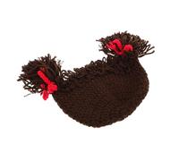 TEHAUX Cappello Invernale Bebè con Parrucca Trecce Rosso Berretto Caldo in Maglia per Mesi Design Divertente e Confortevole Copricapo Morbido e Resistente