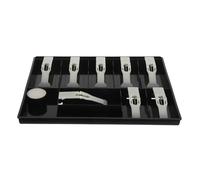 TEHAUX Cash Register Drawer Money Organizer Box With Compartments Plastic Coin Tray For Retail Shops Supermarkets And Service Counters