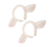 TEHAUX Cerchietti per Chioma Orecchie di Agnello in Peluche Morbido 2 Pezzi, Fascia Decorativa per Costume Cosplay e Feste di Carnevale