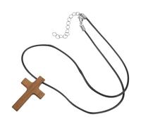 TEHAUX Collana Ciondolo a Croce in Legno D'olivo, Gioielli Cristiani Unisex, Decorazione Religiosa per Battesimi, Preghiere e Regali Natalizi, Design Artigianale Leggero e Ipoallergenico