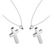 TEHAUX Collana Ciondolo a Croce per Urna Commemorativa Portaceneri in Acciaio Metallico Catena Regolabile Gioiello Funerario Discreto per Ceneri e Ricordi Personali