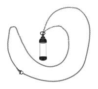 TEHAUX Collana Unisex Ciondolo Urna in Acciaio Inossidabile e Vetro Trasparente Bottiglia Profumo Apribile 405X12Mm Gioiello Commemorativo per Eventi Memoriali