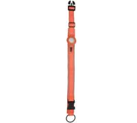 TEHAUX Collare Protettivo per Cani Compatibile con Airtags Anti-graffio e Riflettente Facile da Installare Custodia Tracer per Collare Anti-smarrimento Arancione