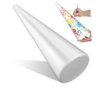 TEHAUX Cono in Schiuma Bianca per Bricolage DIY 39x13x12, 5 Cm | Tagliabile e Appuntabile, per Progetti Creativi e Composizioni Floreali, Forma Vuota Non Finita