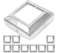 TEHAUX Coperture per Pali da Recinzione Quadrate Resistenti All'usura in Ferro Argento 10 Pezzi Allunga la Vita del Palo Protezione Decorativa per Esterni di Casa