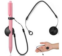 TEHAUX Cordino Elastico per Penna Stilo, Nero, in ABS e Silicone, Set da 2 Pezzi, Retrattile, Anti-Smarrimento, per Touch Pens su Tavoletta da Scrittura al Banco