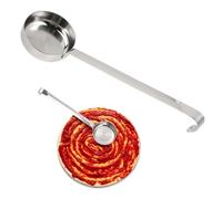 TEHAUX Cucchiaio Pizza in Acciaio con Fondo Piatto Mestolo per Salsa e Spalmare Condimenti Dosatore Preciso per Olio Caldo e Zuppe Utensile Cucina Multiuso Elegante e Pratico