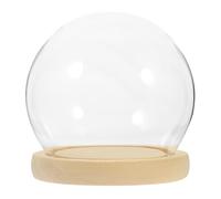 TEHAUX Cupola in Vetro Trasparente con Base per Decorazioni da Scrivania Display Micro Paesaggi e Fiori Stabilizzati Custodia Protettiva per Oggetti e Centrotavola Compleanno